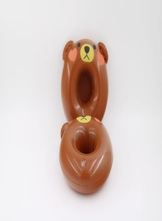 NYRWANA Bear Shape Drink Holders, Inflatable Pool Floats, Party 6Pc Drink Floats With Free Pump - Image 5